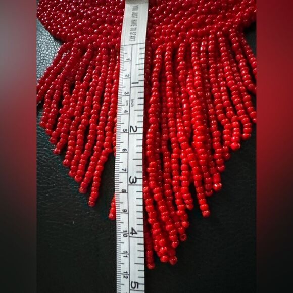 Bold Red Beaded Statement Necklace – Glamorous & Unforgettable - Picture 10 of 17